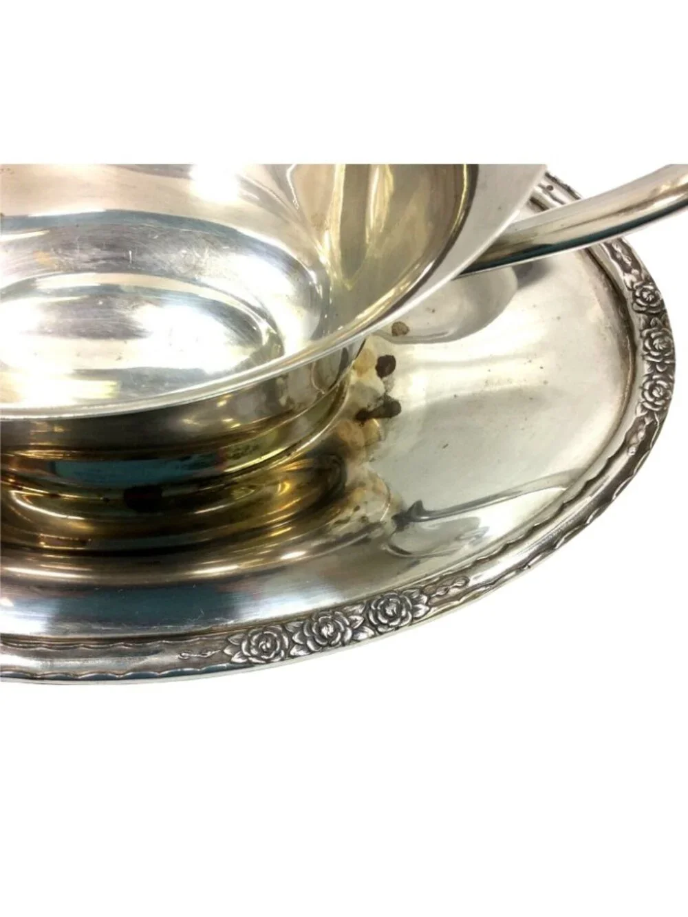 International Silver Camille Silverplate Gravy Boat Attached Underplate Vintage